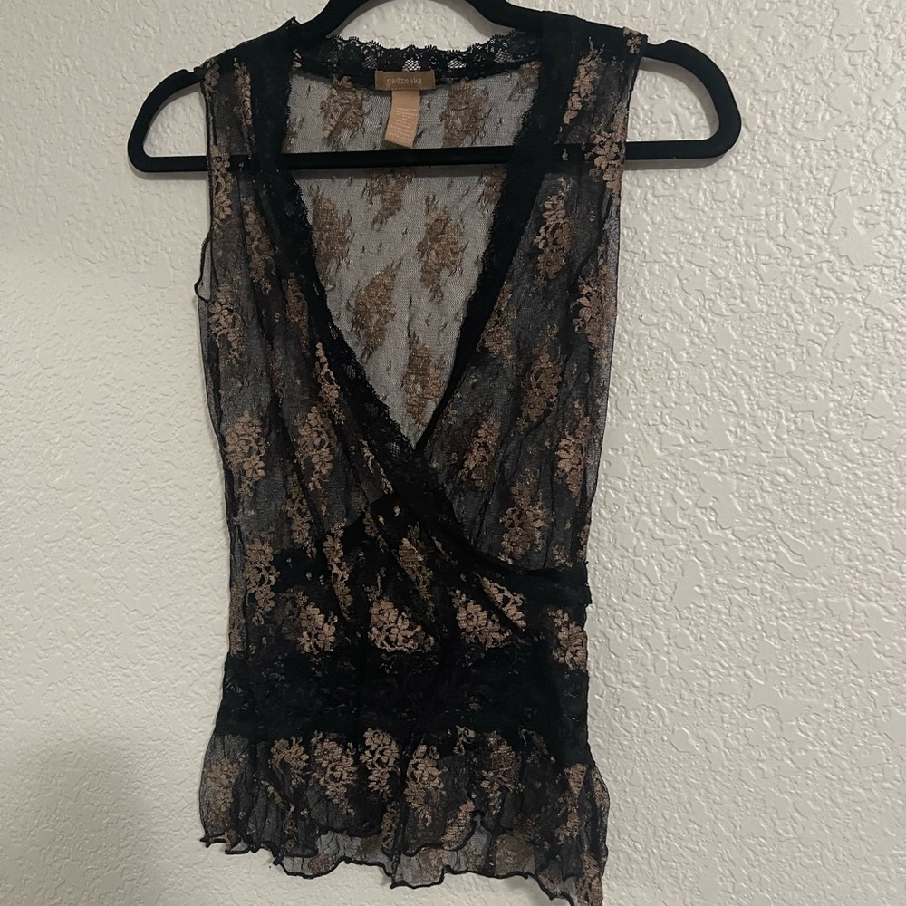 Elegant Black Lace Women's Top